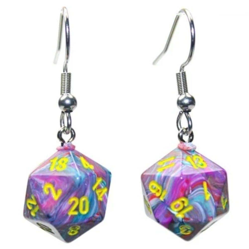 Chessex Hook Earrings Mini D20 Dice Pair Gaming Jewelry